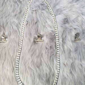 30 inch Cuban Diamond Cut, Silver Necklace